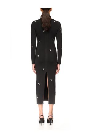 Allover Crystal Embroidered Midi Knit Dress DAVID KOMA | PF25DKKN03DBLACKSILVER